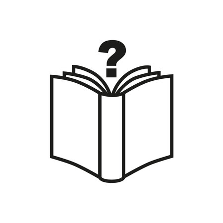 Book with question mark sign icon, vector illustration. Flat design styleのイラスト素材