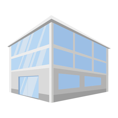 Modern Office Building 3D Vector Illustrationのイラスト素材