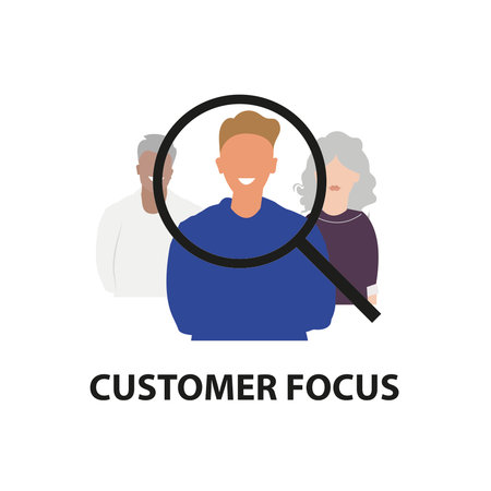 Customer Focus icon. From the "Digital Transformation" collection. Creative customer focus illustration for web design, infographics, and more.のイラスト素材