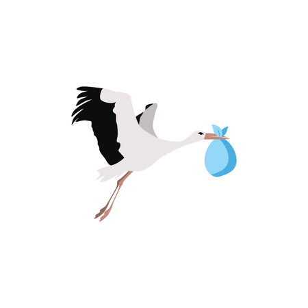 Stork Bird Sketched Vector Illustrationのイラスト素材