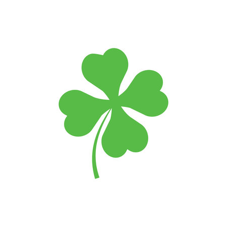 Four Leaf Clover Lucky Charm Vector Illustration