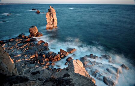 spectacular view of "le colonne" near carloforteの写真素材
