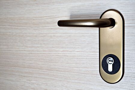 door handle with key lockの写真素材