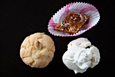 typical sardinian sweets view from the topの写真素材