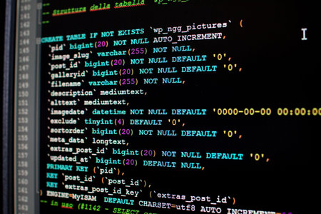 Database table script for creating tables.  script