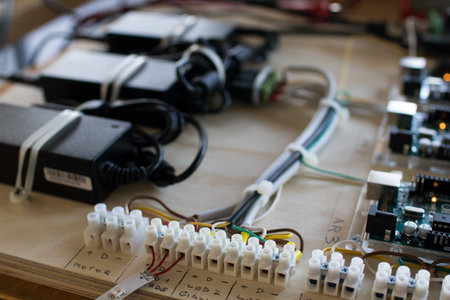 Connections of a circuit that manages LED strips in an interactive lighting prototype....