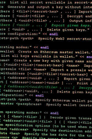 Source code of Ethereum, cryptocurrency and decentralized system of contracts for the management of smart contracts. innovative programmable blockchain developed in C ++ and Go. Open source codeの写真素材