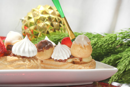 Various sweet tartalet on pine tree christmas