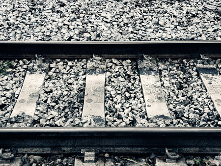 Vintage view of railway line structure detail, transport concept wallpaper