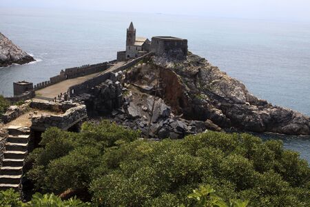 San Pietro Church, Portovenere, gulf of Poets, Cinque Terre, La Spezia, Liguria, Italyのeditorial素材