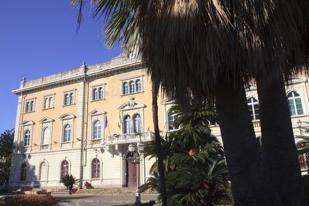 Alassio (SV), Italy - February 15, 2017: LibertÃ  square at Alassio, Riviera dei Fiori, Savona, Liguria, Italy.のeditorial素材