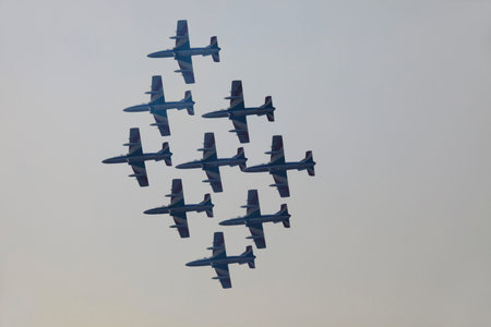 Cameri (NO), Italy - October 04, 2009: Military airbase Cameri, the Italian acrobatic team Frecce...