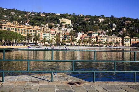 Santa Margherita Ligure (GE), Italy - June 01, 2017: Santa margherita Ligure village view from the harbour, Genova, Liguria, Italyのeditorial素材