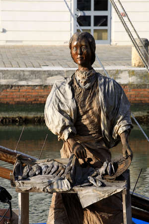 Cesenatico (FC), Italy - January 1, 2019: Harbor channel Leonardesque, Nativity of the Navy, Marineria Museum (Presepe della Marineria), Cesenatico, Forl?-Cesena, Emilia Romagna, Italy.のeditorial素材