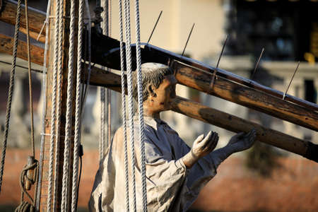 Cesenatico (FC), Italy - January 1, 2019: Harbor channel Leonardesque, Nativity of the Navy, Marineria Museum (Presepe della Marineria), Cesenatico, Forl?-Cesena, Emilia Romagna, Italy.のeditorial素材
