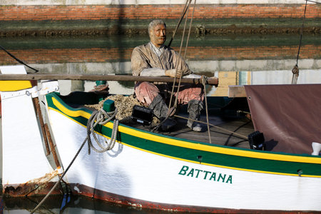 Cesenatico (FC), Italy - January 1, 2019: Harbor channel Leonardesque, Nativity of the Navy, Marineria Museum (Presepe della Marineria), Cesenatico, Forl?-Cesena, Emilia Romagna, Italy.のeditorial素材