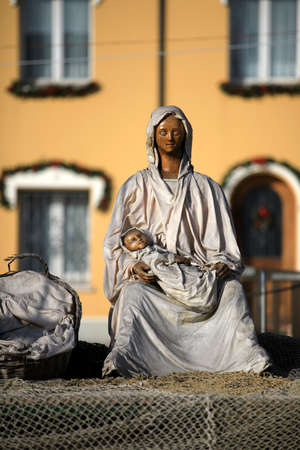 Cesenatico (FC), Italy - January 1, 2019: Harbor channel Leonardesque, Nativity of the Navy, Marineria Museum (Presepe della Marineria), Cesenatico, Forl?-Cesena, Emilia Romagna, Italy.のeditorial素材