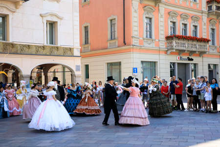 Lugano / Switzerland - June 01, 2019: Lugano City centre venetian feast,  Lugano, Switzerland, Europeのeditorial素材