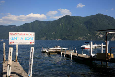 Lugano / Switzerland - June 01, 2019: Lugano lake view, Lugano, Switzerland, Europeのeditorial素材
