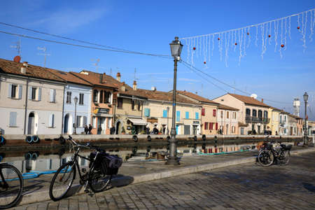 Cesenatico (FC), Italy - January 1, 2019:  Harbor channel Leonardesque, Cesenatico, ForlÃ¬-Cesena, Emilia Romagna, Italy.のeditorial素材