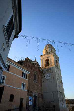 Sirolo (AN), Italy - January 1, 2019: San Nicola church in Sirolo, Riviera del Conero, Adriatic Sea, Sirolo, Ancona, Marche, Italyのeditorial素材