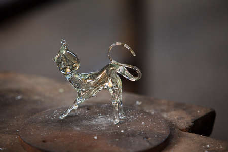 Algaida Es Pla, Majorca / Spain - August 25, 2016: A dog created at handmade glass manufacturing factory Guardiola, Algaida Es Pla, Mallorca, Balearic Islands, Spain.のeditorial素材