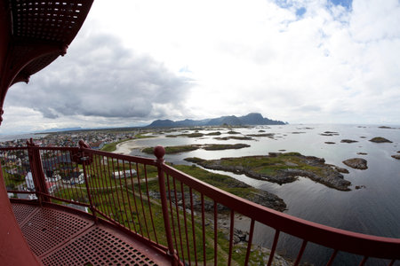 Vesteralen Islands / Norway - August 31, 2017: The landscape from Andenes Lighthouse, Vesteralen, VesterÃ¥len, Nordland, Norway, Scandinavia, Europeのeditorial素材