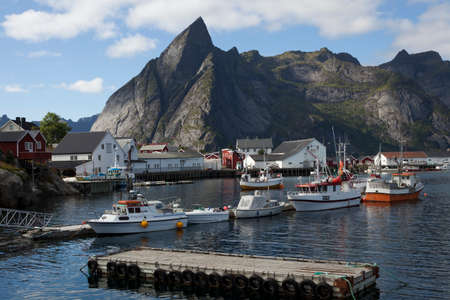 Lofoten Islands / Norway - August 30, 2017: Fishing harbor in Hamnoya , Lofoten Islands, Nordland, Norway, Scandinavia, Europeのeditorial素材