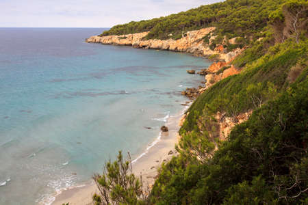Sant Tomas, Menorca / Spain - June 25, 2016: Coastline near Binigaus beach, Sant Tomas, Menorca, Balearic Islands, Spainのeditorial素材