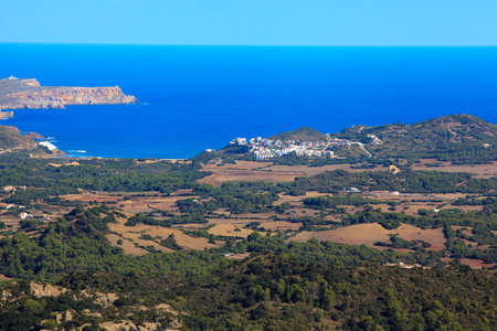 El Toro, Menorca / Spain - June 25, 2016: Panoramic view from summit of Mount Toro (El Toro), Es Mercadal, Menorca, Balearic Islands, Spainのeditorial素材