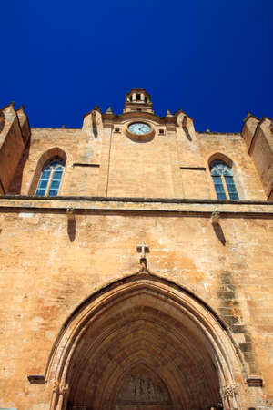 Ciutadela, Menorca / Spain - June 25, 2016: The Cathedral's door in Ciutadela, Menorca, Balearic Islands, Spainのeditorial素材