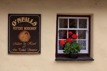 Connemara (Ireland), - July 20, 2016: Pottery advertising sign, Irelandのeditorial素材