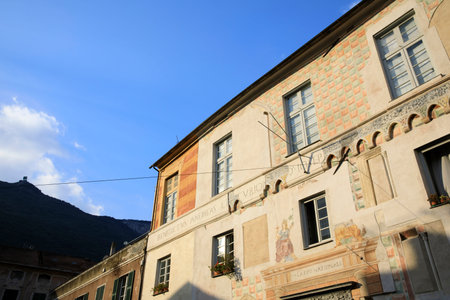 Finalborgo (SV), Italy - December 12, 2017: National Palace in Finalborgo village, Finale Ligure,...
