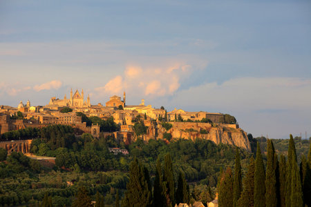 Orvieto (TR), Italy - May 10, 2016: View of Orvieto town, Terni, Umbria, Italyのeditorial素材
