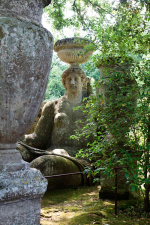 Bomarzo (VT), Italy - May 15, 2016: The "Sacro Bosco" park and garden in Bomarzo, Viterbo, Lazio, Italyのeditorial素材