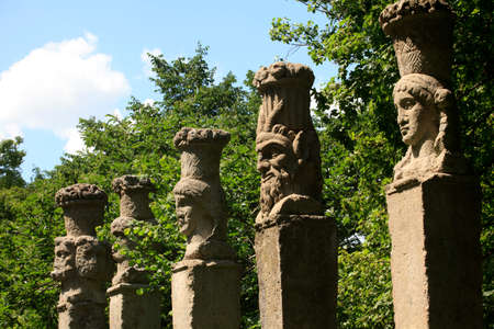 Bomarzo (VT), Italy - May 15, 2016: The "Sacro Bosco" park and garden in Bomarzo, Viterbo, Lazio, Italyのeditorial素材