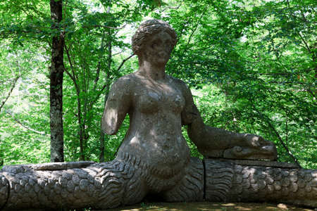 Bomarzo (VT), Italy - May 15, 2016: The "Sacro Bosco" park and garden in Bomarzo, Viterbo, Lazio, Italyのeditorial素材