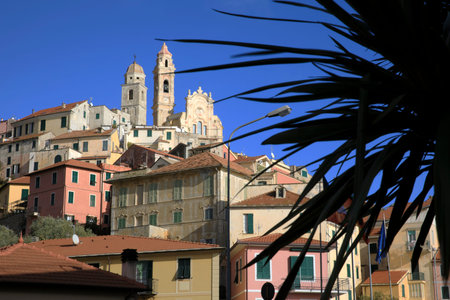 Cervo (IM), Italy - December 30, 2017: Cervo village, Italian Riviera, Imperia, Liguria, Italy