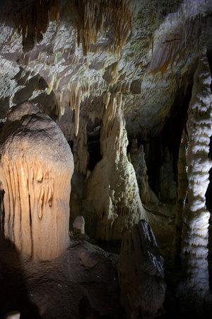 Postojna / Slovenia - December 9, 2017: World famous cave Postojna with stalactites and stalagmites, Sloveniaのeditorial素材