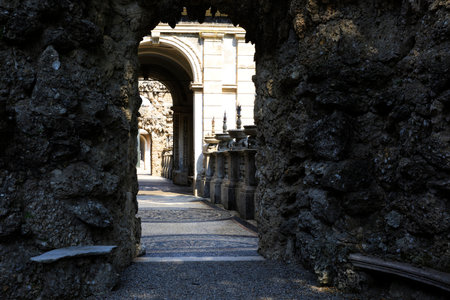 Lainate (MI), Italy - June 16, 2018: Villa Litta Borromeo Visconti ninfeo, Lainate, Milan, Lombardy,...