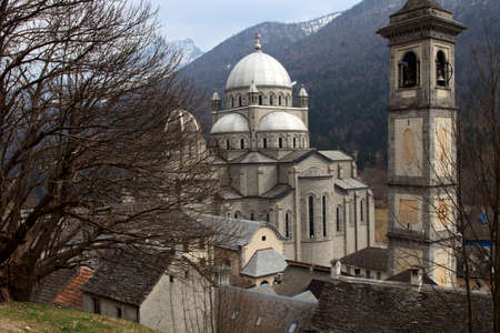 Re (VCO), Italy - December 19, 2017: The "Madonna del Sangue" santuary in Re Village, VCO, Piedmon, Italyのeditorial素材