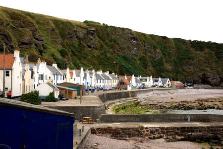 Pennan village (Scotland), UK - August 01, 2018: Pennan village, Fraserburgh, Scotland, Highlands, United Kingdomのeditorial素材