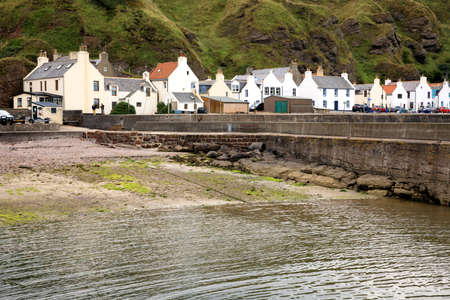 Pennan village (Scotland), UK - August 01, 2018: Pennan village, Fraserburgh, Scotland, Highlands, United Kingdomのeditorial素材