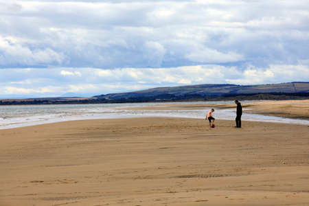 Dornoch (Scotland), UK - August 03, 2018: Dornoch Beach, Dornoch, Scotland, Highlands, United Kingdomのeditorial素材