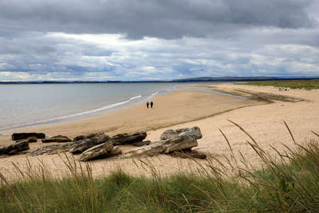 Dornoch (Scotland), UK - August 03, 2018: Dornoch Beach, Dornoch, Scotland, Highlands, United Kingdomのeditorial素材