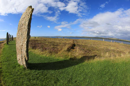 Brodgar - Orkney (Scotland), UK - August 06, 2018: Ring of standing stones at Brodgar, Orkney, Scotland, Highlands, United Kingdomのeditorial素材