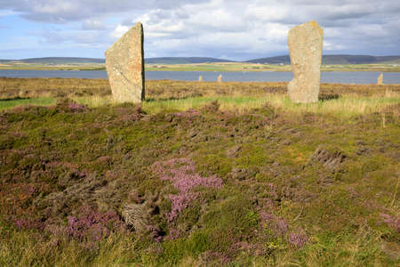 Brodgar - Orkney (Scotland), UK - August 06, 2018: Ring of standing stones at Brodgar, Orkney, Scotland, Highlands, United Kingdomのeditorial素材