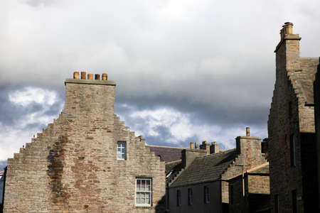 Margaret's Hope - Orkney (Scotland), UK - August 10, 2018: Typical stone house in St Margaret's Hope village, Orkney, Scotland, Highlands, United Kingdomのeditorial素材