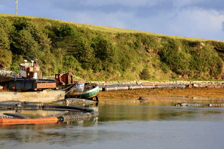 Scapa Flow - Orkney (Scotland), UK - August 11, 2018: Landscape near harbour of Scapa Flow, Orkney, Scotland, Highlands, United Kingdomのeditorial素材