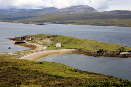 Scotland, UK - August 11, 2018: The coastline view of Scotland, Scotland, Highlands, United Kingdomのeditorial素材